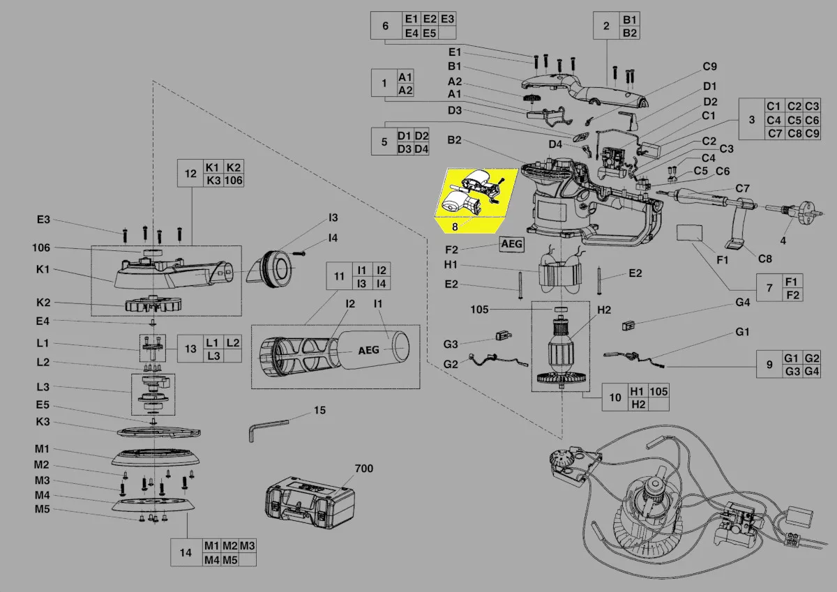 poignée réf. 200407003 AEG